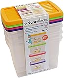 Wham® Box 4-Piece Storage Boxes Set Polypropylene 27.5 x 18 x 33.5 cm - Transparent 13114