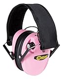 Caldwell E-Max Low Profile Electronic 23 NRR Hearing Protection with Sound Amplification and Adjustable Earmuffs for Shooting, Hunting and Range, Pink