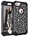 Casetego Compatible with iPhone 6S Plus Case,iPhone 6 Plus Case,Glitter Sparkle Bling Three Layer Heavy Duty Hybrid Sturdy Shockproof Protective Cover Case for Apple iPhone 6 Plus/6S Plus,Shiny Black