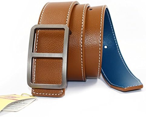 JOHN CABOT Men's Adjustable Vintage Belt Leather Reversible Buckle Classic & Fashion Designs with Gift Box(36)