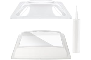 XMK RV Skylight Replacement Bundle,18" x 26" Outer Dome Skylight Fits 14" x 22" Openings,RV Shower Skylight for Camper Trailer Fifth Wheel Truck,Inner Dome with Window 14" x 22" + Lap Sealant+Screws,Clear