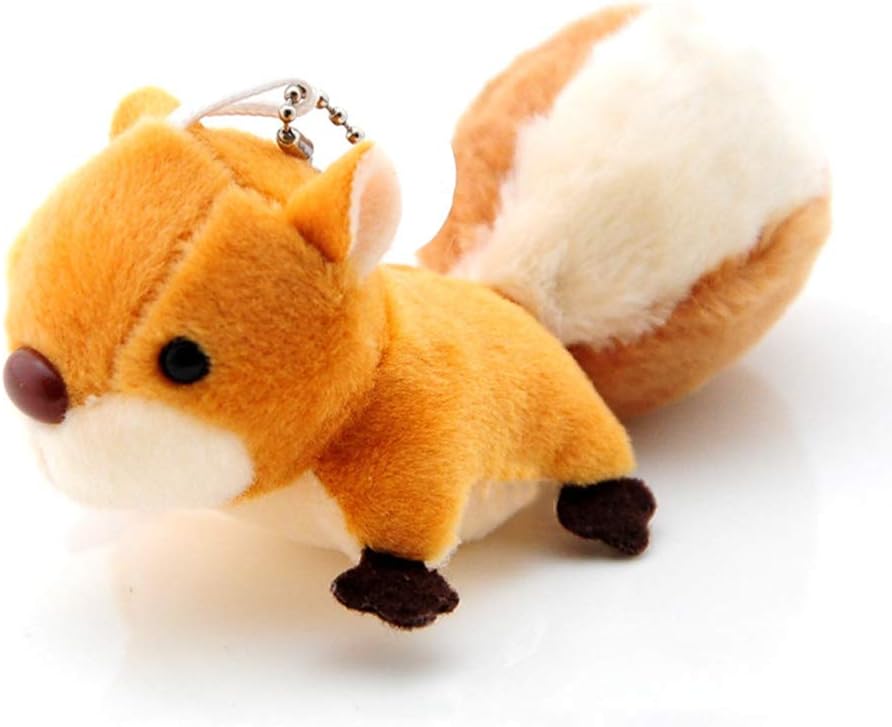 LeSharp Dolls & Stuffed Toys, Lovely Plush Squirrel Stuffed Doll Toy Key Chain Phone Bag Pendant Hanging Decor - Brown