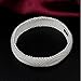 IVYRISE Bracelet 925 Sterling Silver Jewelry Sideway Big Flat Link Chain Mesh Bangle Bracelet for Women