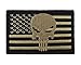 Punisher USA American Flag Tactical Velcro Fully Embroidered Morale Tags Patch (Coyote and Black)