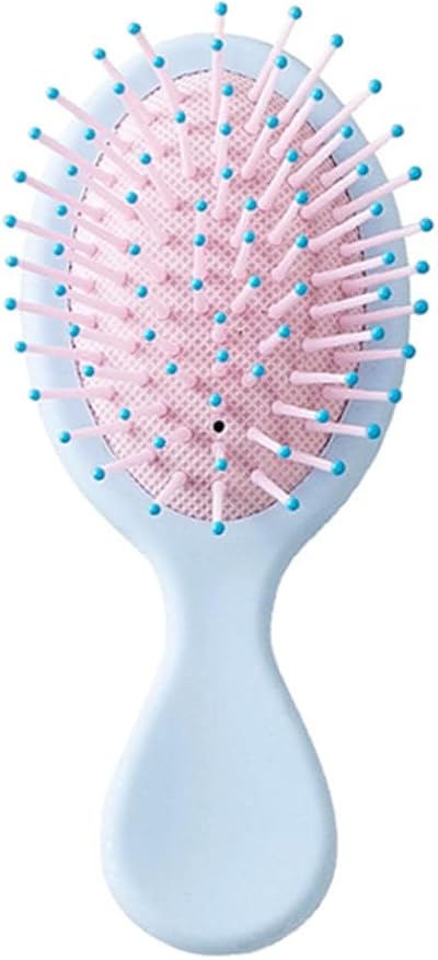 Elgbiaoxi Mini Travel Detangler Brush Anti-Static Small Oval Wet Dry Hair Brush
