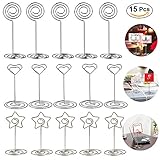 Place Card Holder ,Kyson 15pcs Tabletop Number Name Holder Card Photo Stands Memo Clip for Weddings Party Gatherings