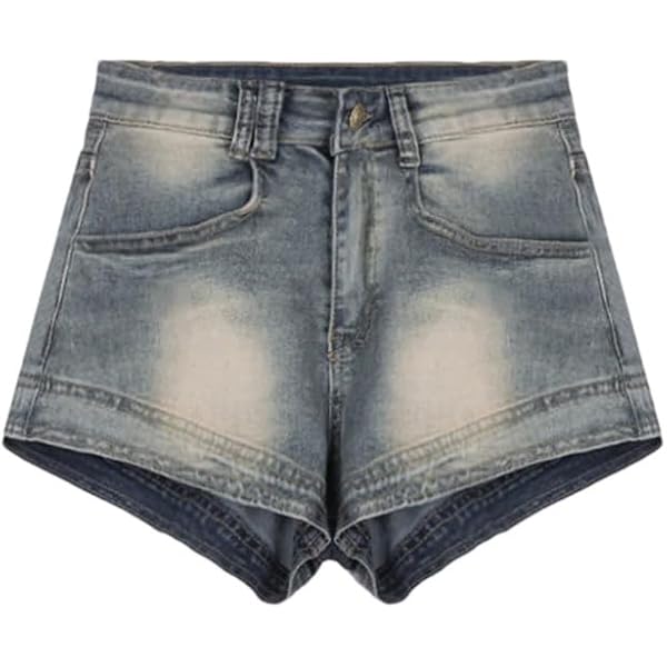 Wvapzxx Women Summer Jean Shorts Black Blue Rhinestone