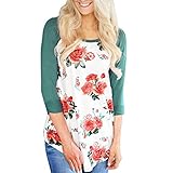 Goddessvan Women O-Neck Long Sleeve Sweatshirt Pullover Tops Flowers Printed Blouse Shirt