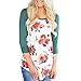 Goddessvan Women O-Neck Long Sleeve Sweatshirt Pullover Tops Flowers Printed Blouse Shirt