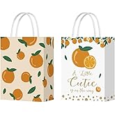 16 Pcs Little Cutie Party Gift Bags, Orange Theme Party Favor for Birthday Baby Shower