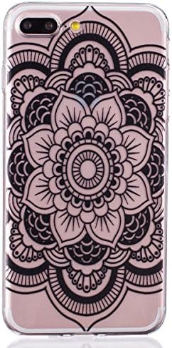 GreenDimension iPhone 7 Plus 5.5" Black Crystal Clear Air Cushion Scratch Resistant Silicone Protective Case Slim Thin Soft Flexible TPU Gel Rubber Bumper Hybrid Shell Shock Absorbing Cover Lotus