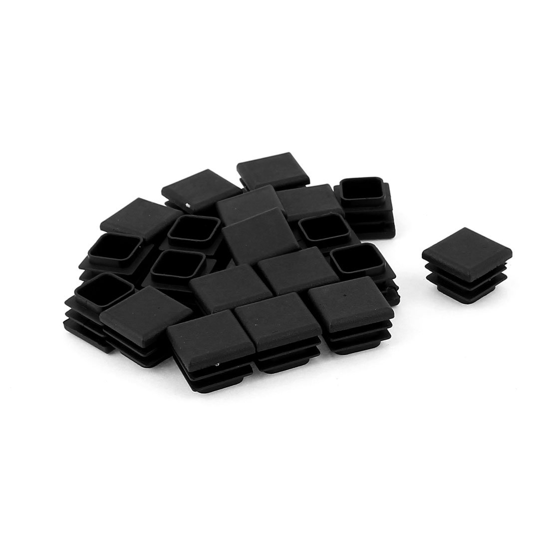sourcingmap Plastic Square Tube Insert End Blanking Cover Cap 20mmx20mm 20pcs
