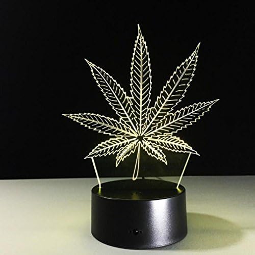CARYY 3D LED Illusion Lamp, 7 Colors Change Remote Control Leaves Dimensional Visual Light, Optical Night Lights, Decoration Atmosphere Table Lamps, Children Christmas Gifts