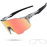 WGO&MJC Sports Sunglasses, TR90 Rimless Frame, 100% UV400 Protection, Ideal For Baseball, Cycling, Cricket, Golf, Running