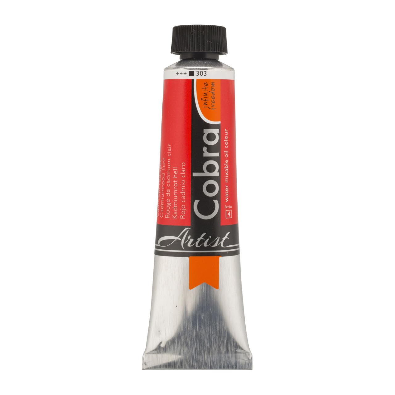 Cobra Artist Water-Mixable Oil Colour - Cadmium Red Light 303-40 ml Tube - Solvent-Free, High Lightfastness, Opaque — image 1