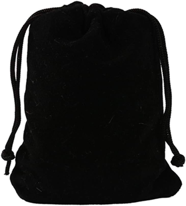 Egurs 20pcs Velvet Drawstring Bags Wedding Favor Gift Bags Candy Bags Jewelry Pouch 10x15cm, Black