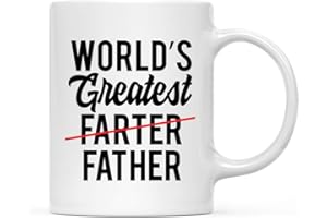 Andaz Press Father's Day 11oz. Ceramic Coffee Tea Mug Gag Gift, World's Greatest Farter Father, 1-Pack, Father's Day Birthday