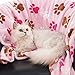 KOOLTAIL Large Dog Fleece Blanket - Pet Throw Bed Blankets Paw Print 60