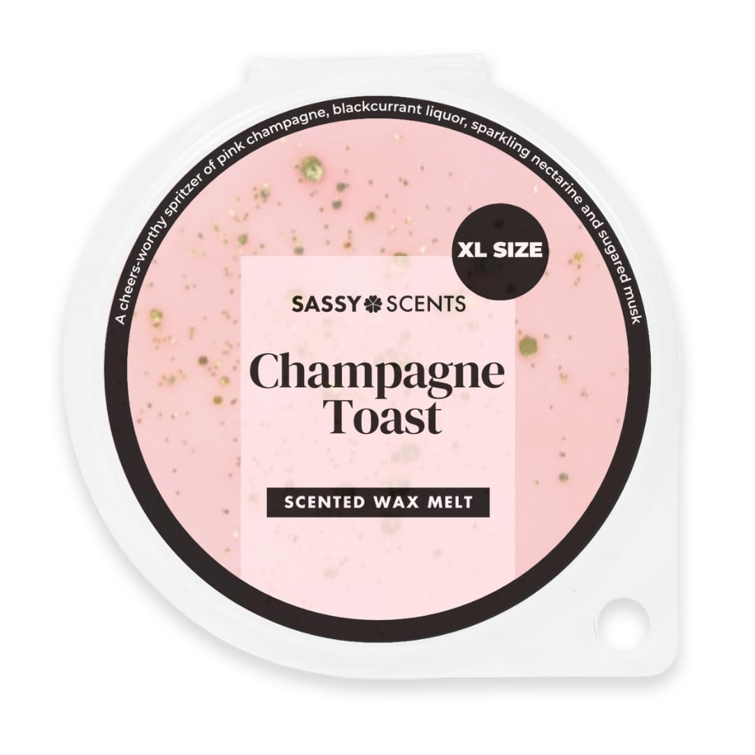 Sassy Scents Champagne Toast Wax Melts | Up to 108 Hours Burn Time | Made in the UK | 70g XL