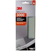 3M Performance 3000 Grit Sandpaper, 3-2/3 in x 9 in, Polish Clear Coat and Paint, Restore Shine, Ideal for Detailed Finishing and Polishing, Very Fine Grade Abrasive for Refined Finishes (03064)