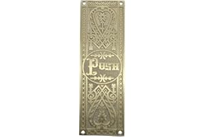 Adonai Hardware Decorative Brass Push Plate (10.2 Inch Push, Satin Brass)