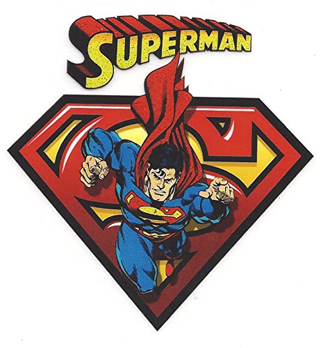 3 X 3 inch SUPERMAN super hero flying with cape IRON ON HEAT TRANSFER - great on costumes