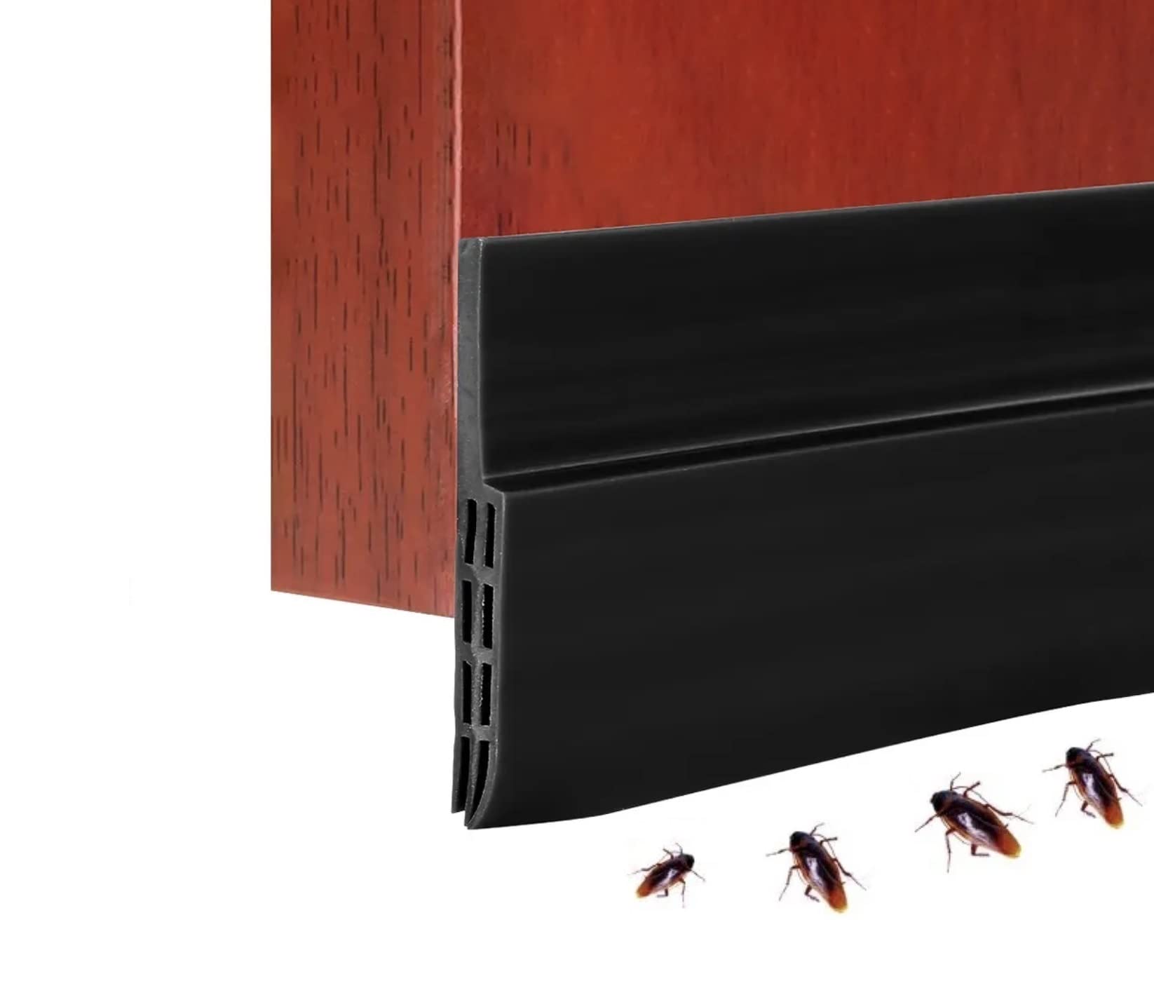 JGR SELECT Door Entry Strip – Self-Adhesive Strip – 100 x 5 cm – Sealing Strip Against Airflows, Cold, Light, Insects, Noise (Black)