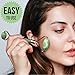 Yeethe Facial Jade Roller Facial Slimmer and Gua Sha Set for Face Neck Eyes, 100% Natural Premium Crystal Double Real Jade Graston Tools Anti-Aging Anti-Wrinkle Skincare Massager Therapy