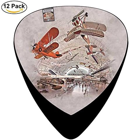 Boeing Aviation Hangar Celluloid Guitar Picks 12 Pack Includes Thin,Medium,Heavy Gauges For Electric Acoustic Guitar
