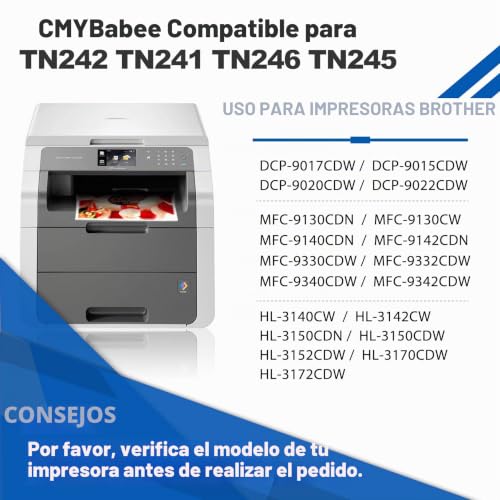 CMYBabee TN241 Toner Compatible with Brother TN242 TN241 TN246 TN245 for Brother MFC-9332CDW DCP-9022CDW HL-3142CW MFC-9142CDN HL-3152CDW HL-3140CW MFC-9330CDW MFC-9140CDN DCP-9140CDN 020CDW Pack of 4