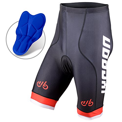 LYCAON Bike Bicycle Cycling Shorts (3D Antibacterial Gel-Pad, 7 Sizes), MTB BMX Shorts for Road Mountain Bikes Bicycle Ridding Men Women Kids Teens (Large, Red-Evolution)