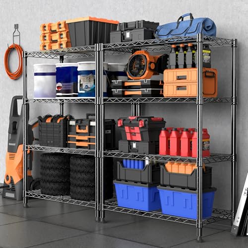M MZG 4 Tier Heavy Duty Steel 4 Tier Storage Shelving Unit Wire Organizer for Home Kitchen Office 35x75x120.5cm
