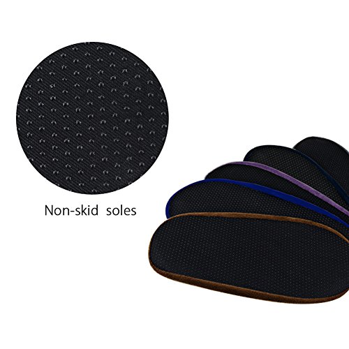 NKTM 5 Pairs Non Slip Washable Reusable Shoe Covers Thickened Boot Covers For Household, Dust-free Workshop, House-cleaning Fit 5.5-10 (US size) Coffee, Blue, Grey, Purple, Sapphire Blue - Thumbnail 3