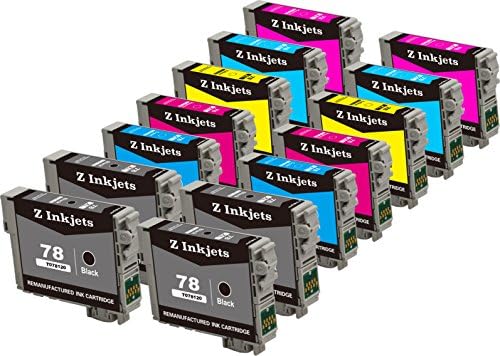 14 Pack Z Inkjets Remanufactured Ink Cartridges for Epson 78 T078120 T078320 T078220 T078420 T078520 T078620 Stylus Photo R260 R280 R380 RX580 RX595 RX680 Artisan 50