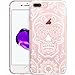 Unov Case Compatible with iPhone 8 Plus iPhone 7 Plus Case Clear with Design Embossed Pattern TPU Soft Bumper Shock Absorption Slim Protective Case 5.5 Inch (Skull Mandala)