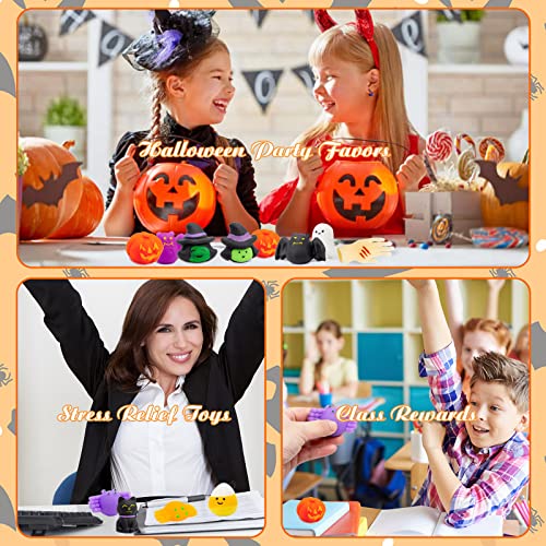 LovesTown Mochi Squishy Toys, 28 PCS Halloween Squishy Toys Kawaii Squishy Bulk for Party Favors Prizes Fillers Stress Relief