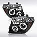 Autozensation Compatible with 2005-2007 Nissan Pathfinder, 2005-2008 Nissan Frontier, Left + Right Pair Headlamps Assembly, Projector Headlights Black