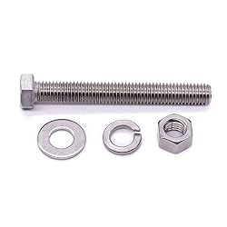 M6 x 70mm (10 Sets) Stainless Steel Hex Bolts with