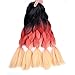 BACANA Ombre Braiding Hair Black/Red Orange/Yellow 5pcs Synthetic Hair Extensions for Braiding Twist Crochet Braids Box Braids Hair Ombre Colors 3 Tone 24 Inch