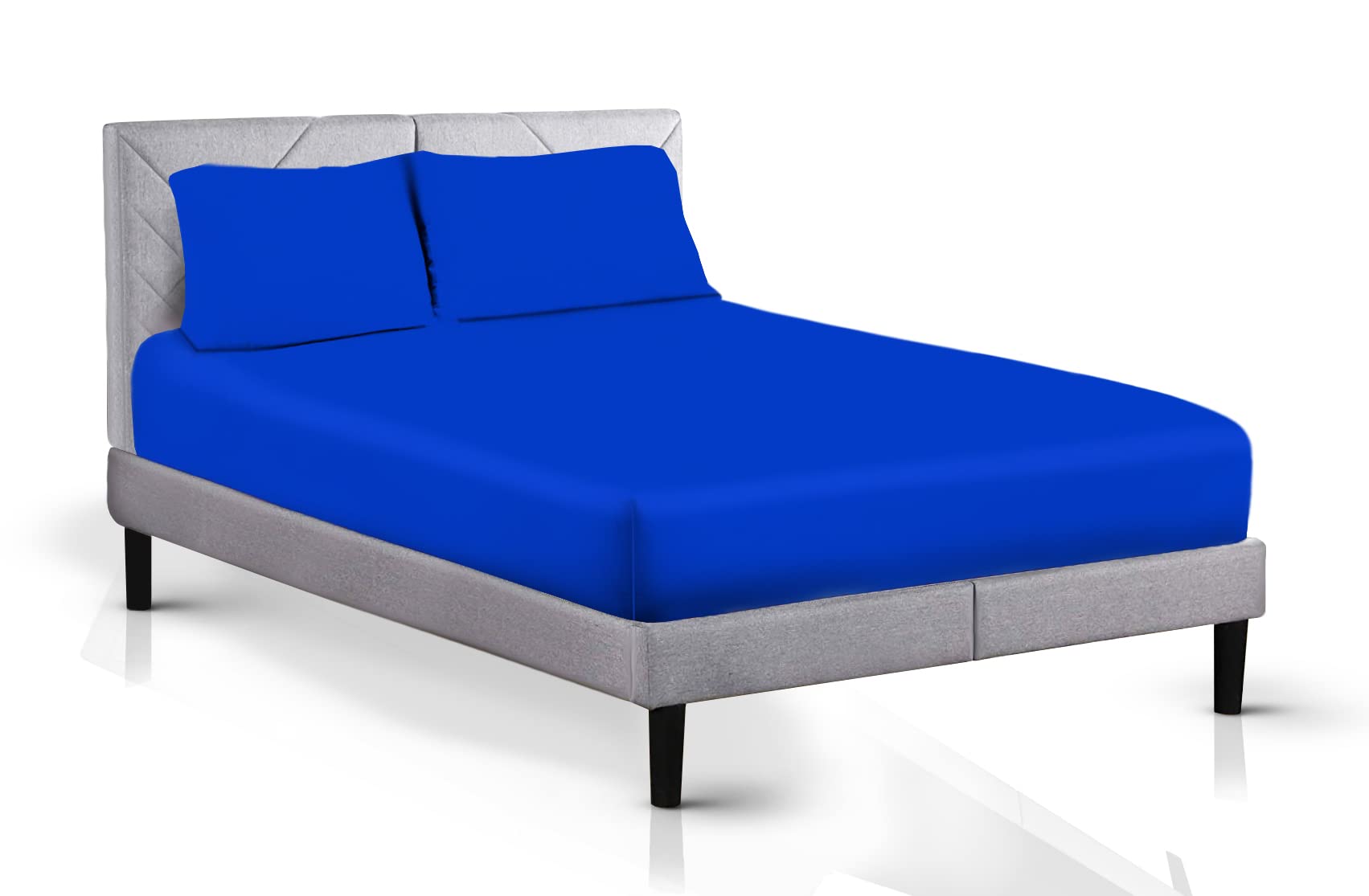 AATH COLLECTION Egyptian Cotton Fitted Sheet 23 CM Deep, 200 Thread Count Single, Double, King, Super King Fitted Bed Sheets, Soft & Fade Resistant (Super King, Royal Blue)