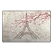 Yochoice Non-Slip Area Rugs Home Decor, Vintage Paris Eiffel Tower with Pink Cherry Blossom Floor Mat Living Room Bedroom Carpets Doormats 31 x 20 inches
