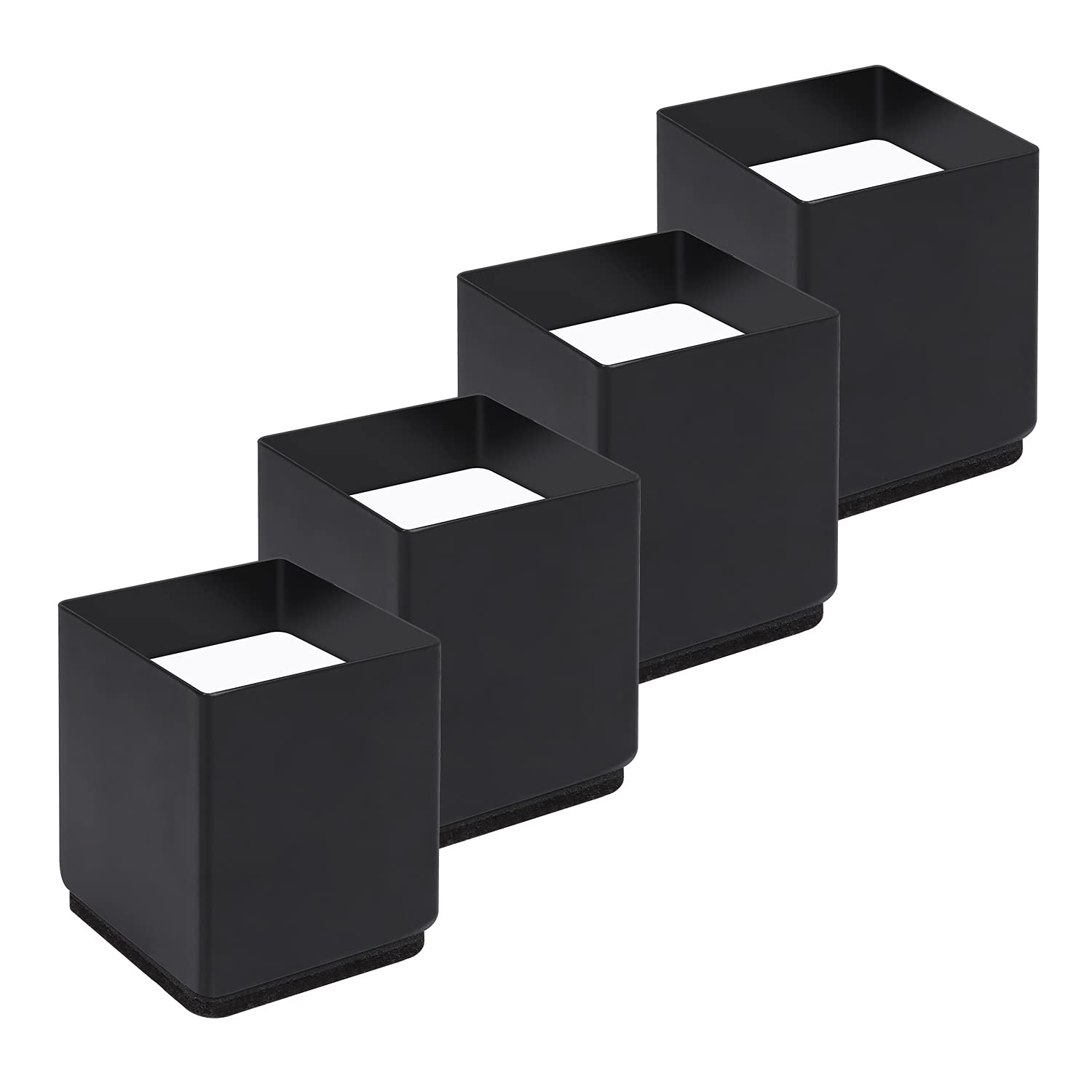 RCHYFEED Furniture Risers 2 inches Metal, 4 Pack Bed Riser Heavy Duty Carbon Steel Adds 2 inch Height to Furniture Leg Saving Space, Sofa Chair Table Risers with Edge Guard Lifts, Supports 10000 lbs