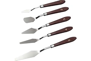 KEEPSWEAT Palette Knife,5 Pcs Pallet Knife Set for Acrylic Painting Multiple Types Stainless Steel Paint Spatula Oil Painting,Color Mixing,Cake Decorating Artists Painting Knives Painting Tools