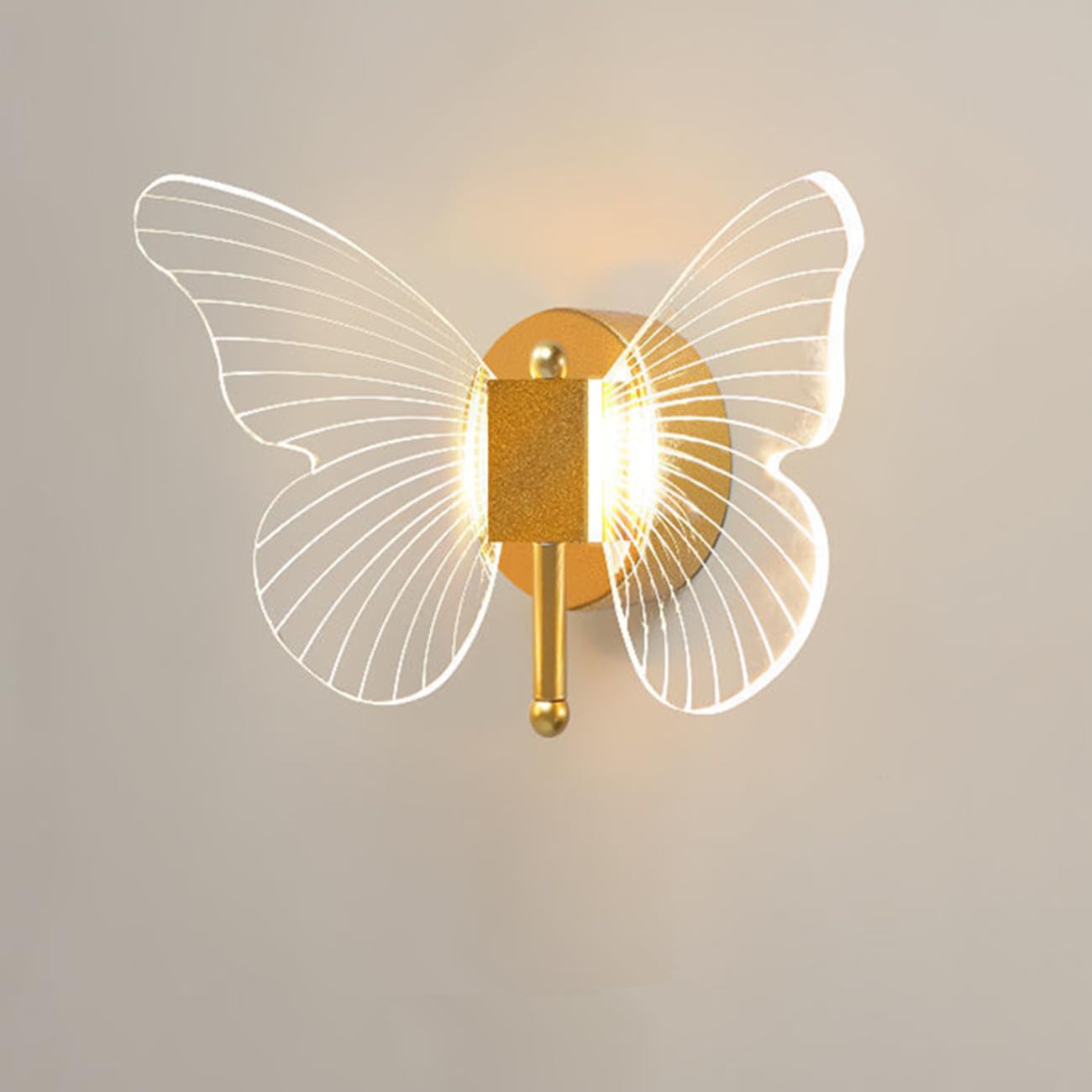 LED Wall Light IndooLED Wall Light Indoor, 3 Color Modes LEDr, 3 Color Modes LED Wall Lamps, Hardwired Acrylic Butterfly Design Wall Mounted Sconce, Home Lights for Bedroom Bedside Hallway Living Room