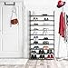 Plemo 10 Tiers Shoe Rack, Non-Woven Fabric Shoe Tower Organizer Cabinet, Space Saving Shoe Standing Storage, Waterproof and Durable, Tool-Free Assembly