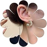 Iaceble Vintage Sun Moon Earrings Gold Crescent Stud Earrings Crystal Sun Earrings Celestial Star Moon Earrings Jewelry for Women