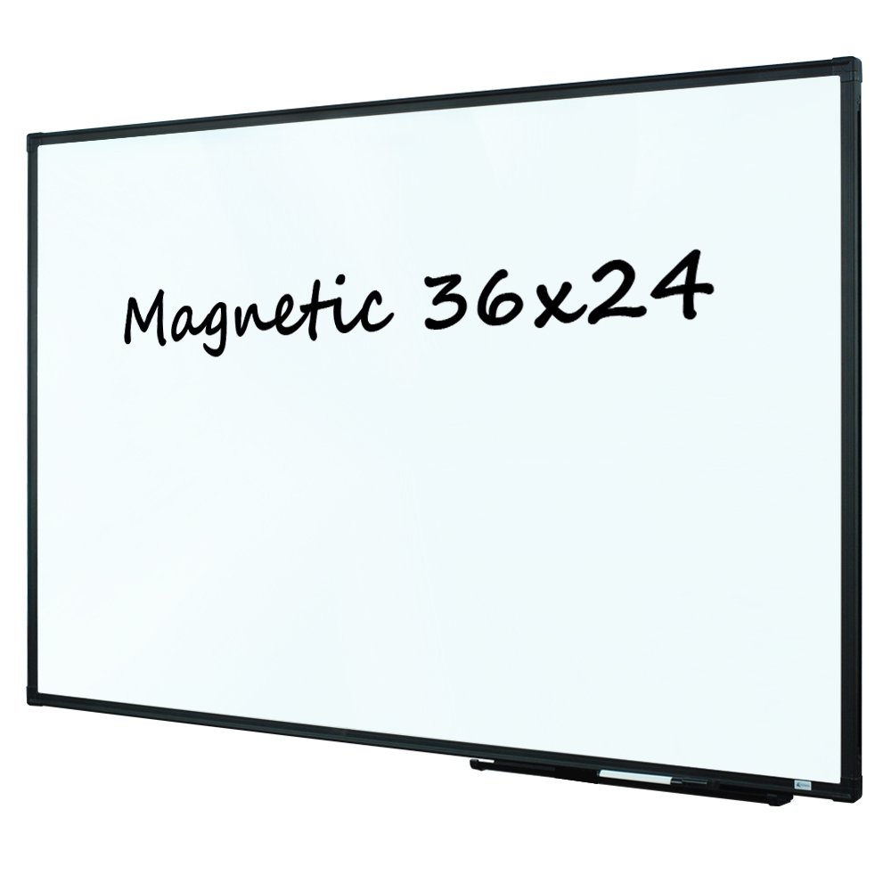 lockways magnetic dry erase board - whiteboard 36 x 24 / white board 3 x 2, ultra-slim black aluminium frame, 1 aluminum marker tray, 1 dry erase markers, 2 magnets for school, home, office