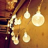 Battery Operated Globe String Lights, CMYK 14.6ft 40 LED Waterproof Fairy Lights Backyard Patio Lights, Decor for Trees, Garden, Party, Christmas, Holiday (Warm White)