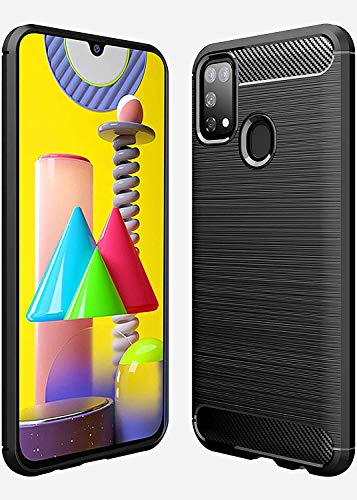 JGD PRODUCTS Carbon Fiber Armor Drop Tested Shock Proof TPU Back Case Cover for Samsung Galaxy M31 (2020)