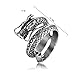 Men's Vintage Gothic Stainless Steel Band Rings Silver Black Chinese Dragon Punk Biker Rings Size 11